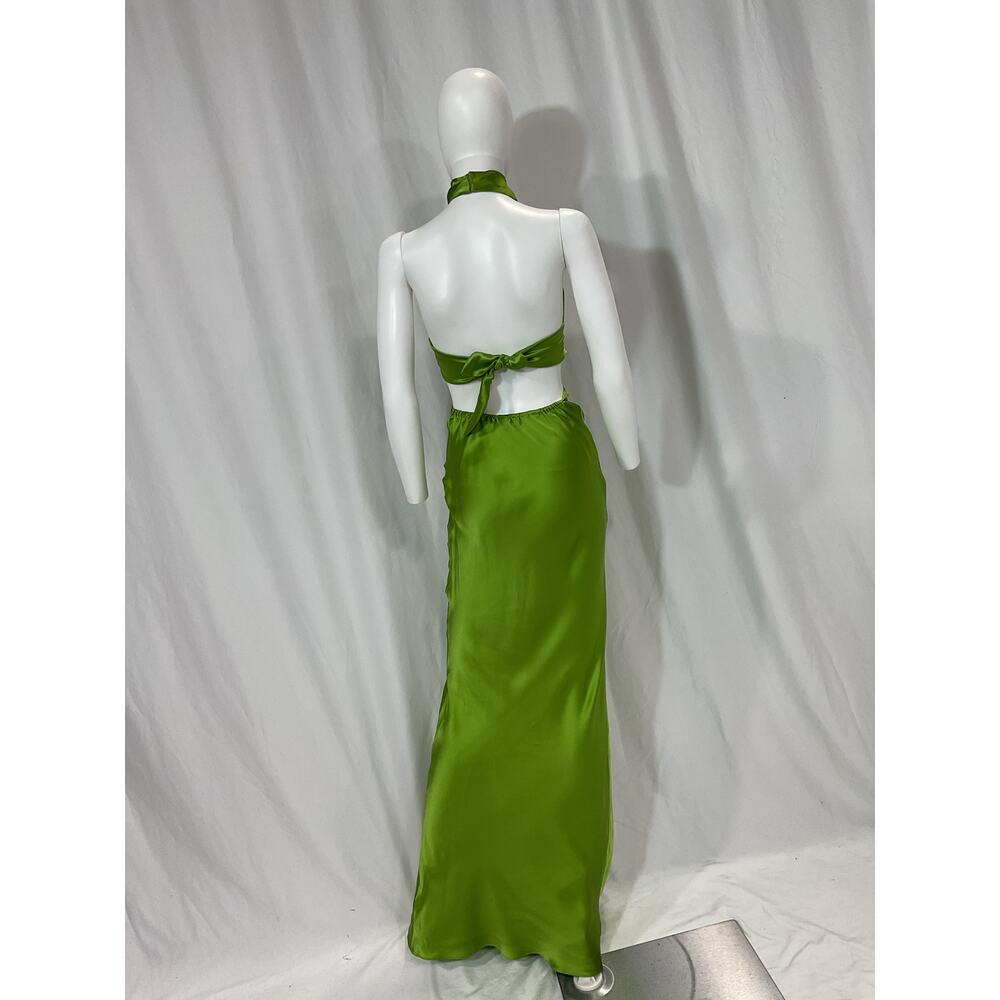 Revolve 'Kaye' Green Mockneck Charmeuse Maxi Dress Size XS - Picture 3 of 5
